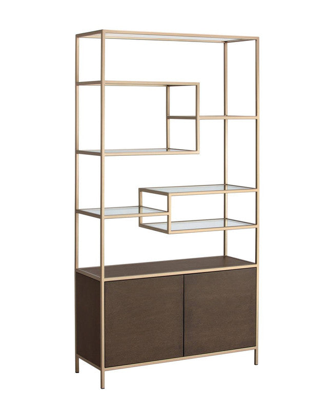 Lanka Bookcase - Oak/Gold