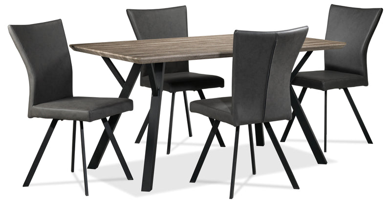 Roylen 5-Piece Dinette Set - Woodgrain