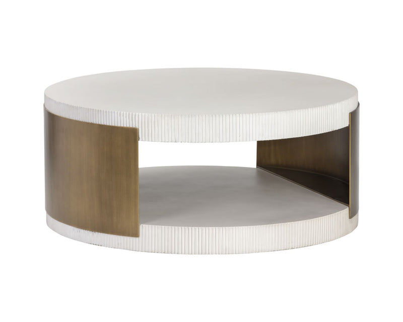 Yengema Concrete Indoor/Outdoor Coffee Table - White