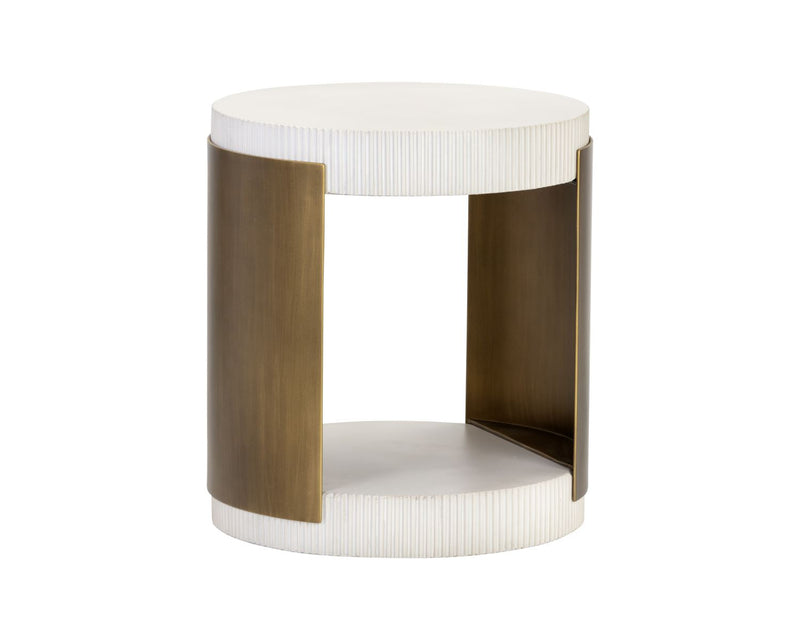 Yengema Concrete Indoor/Outdoor End Table - White
