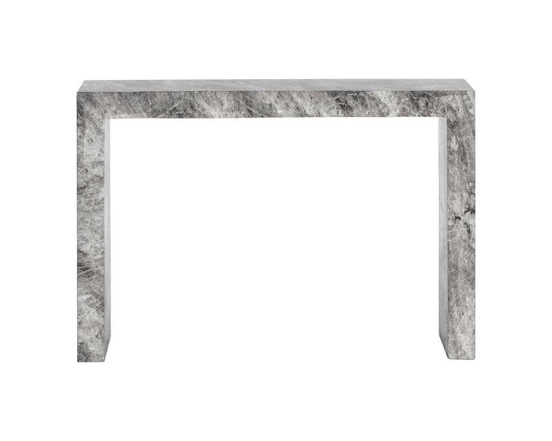 Ian Concrete Marble Look Indoor/Outdoor Console Table - Grey
