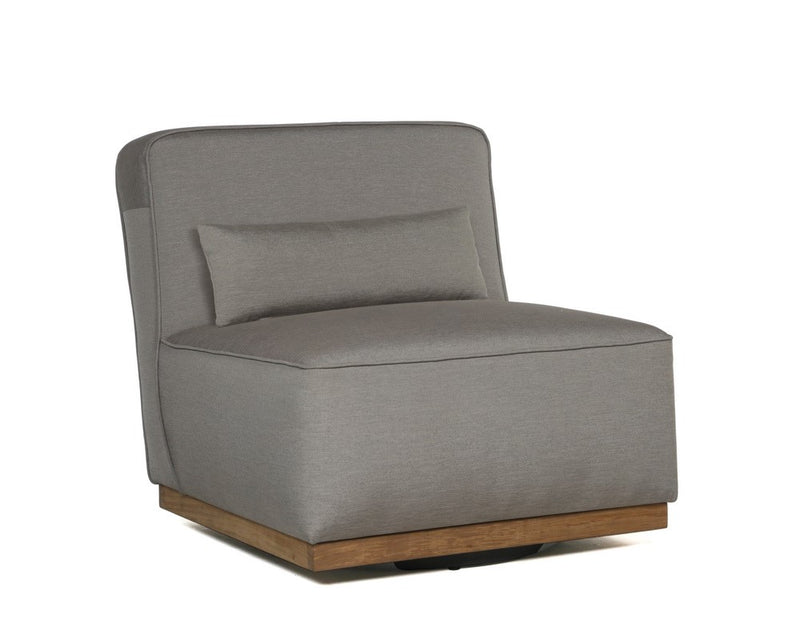 Longonjo I Swivel Teak Outdoor Accent Chair - Palazzo Taupe