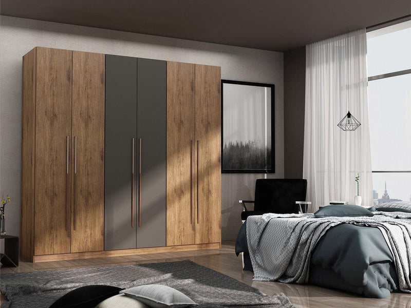 Radfeld 6 - Door Wardrobe - Textured Grey