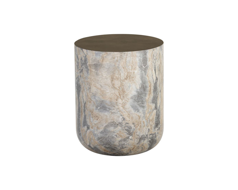 Motema Concrete Indoor/Outdoor Accent Table - Antique Brass
