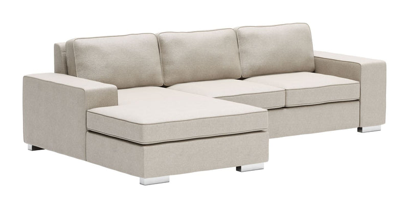 Algarve Linen Look Sectional with Reversible Chaise - Beige
