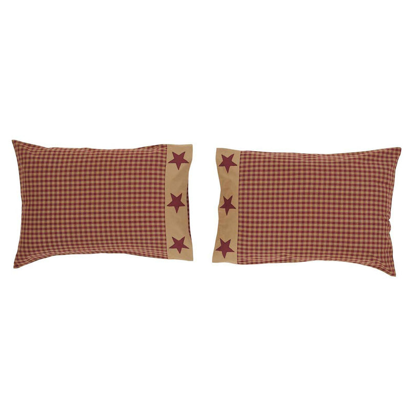 Calhan Standard Pillow Case - Burgundy/Dark Tan - Set of 2