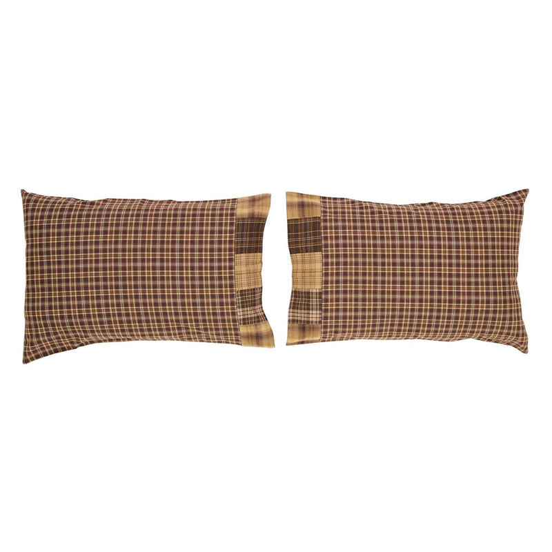 Dade Standard Pillow Case - Light Tan/Earth Green - Set of 2