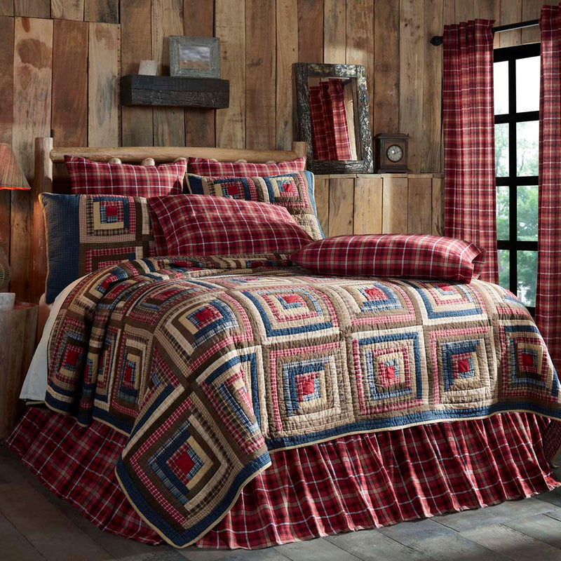 Payette Luxury King Quilt - Apple Red/Navy