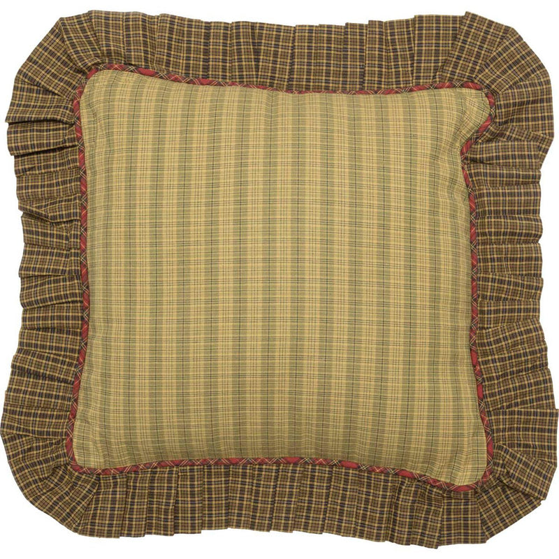 Ferron 16 x 16 Ruffled Pillow - Moss Green/Dark Khaki