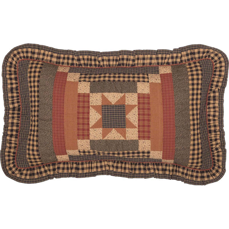 Wooddruff King Sham - Natural/Burgundy