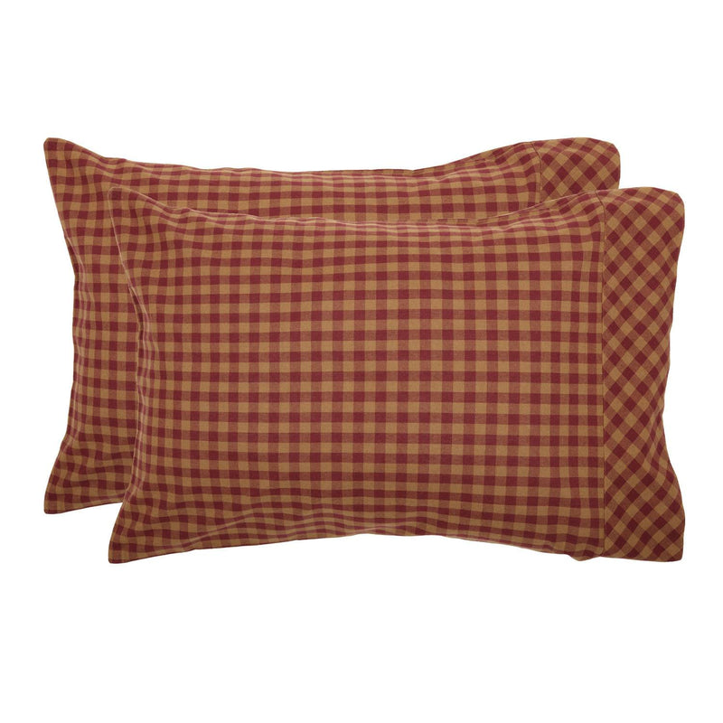 Oakley Standard Pillow Case - Burgundy/Dark Tan Set of 2