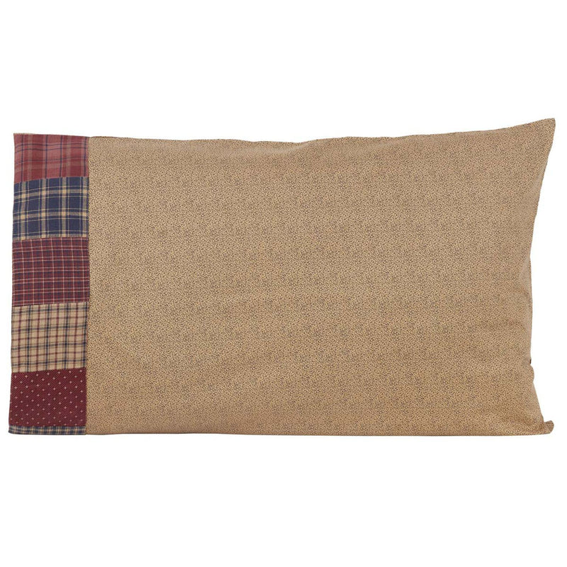 Avon Standard Pillow Case - Burgundy/Tan - Set of 2