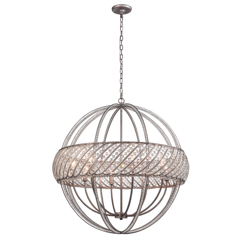 Altamira Crystal 8-Light Chandelier - Weather Zinc