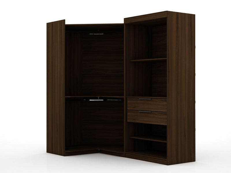 Oulu 2-Piece Open Corner Wardrobe - Brown