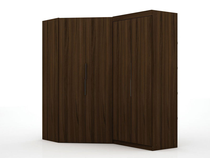 Oulu 2-Piece Modular Corner Wardrobe - Brown