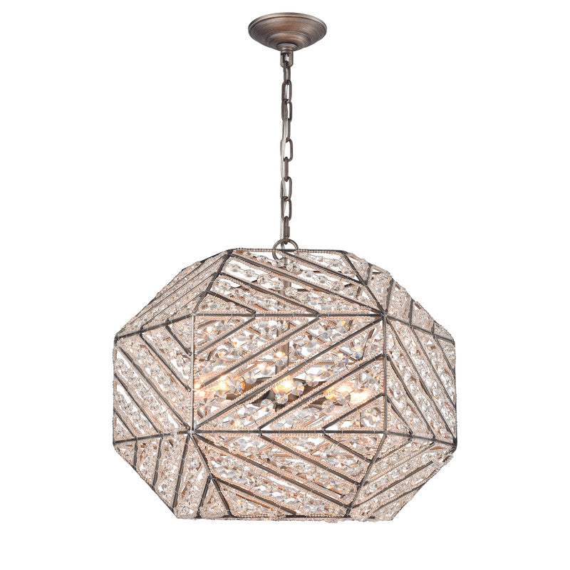 Aracuja Crystal 8-Light Chandelier - Weather Zinc