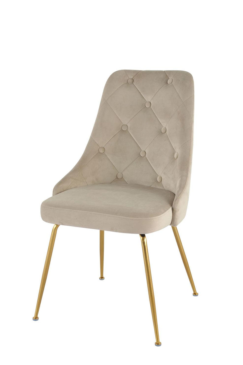Mavis Side Chair - Beige/Gold