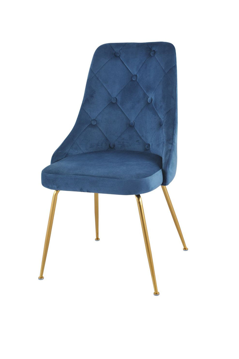 Mavis Side Chair - Blue/Gold