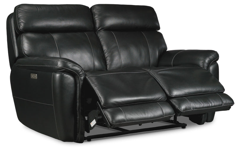 Zane Dual Power Reclining Loveseat - Midnight Black