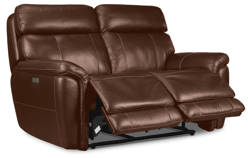 Zane Dual Power Reclining Loveseat - Chestnut