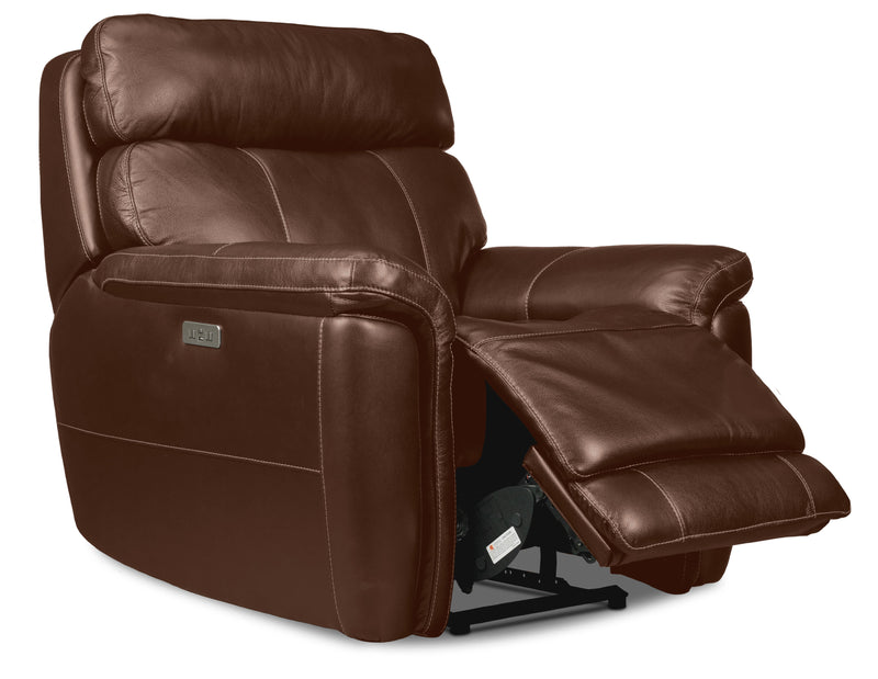 Zane Dual Power Recliner - Chestnut