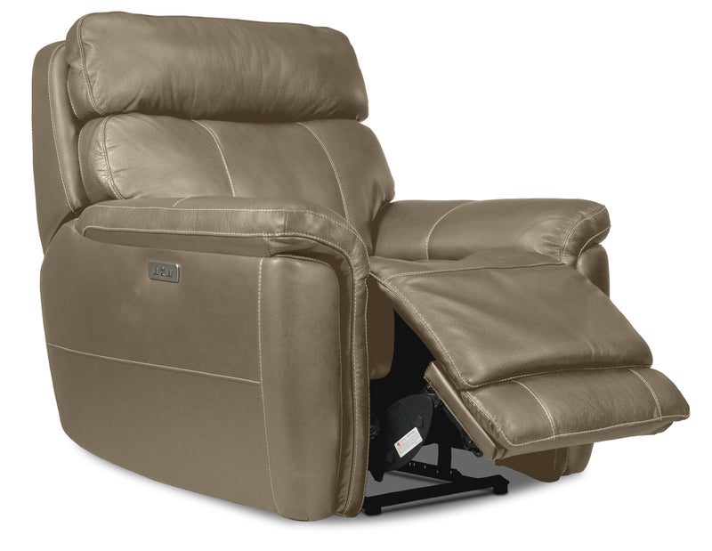 Zane Dual Power Recliner - Pebble