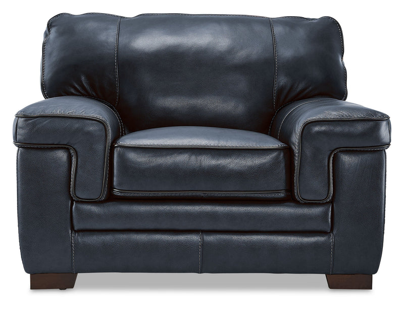 Colton Genuine Leather Chair - Cobalt | Furniture.ca