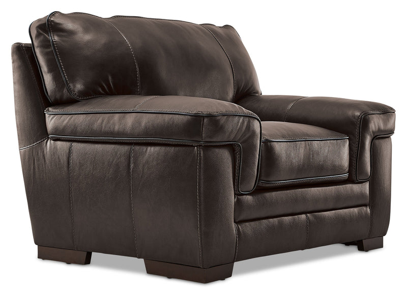 Colton Genuine Leather Chair - Hazelnut