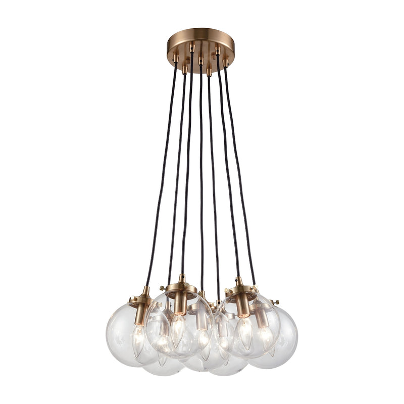 Perrault 7 Light Chandelier - Satin Brass