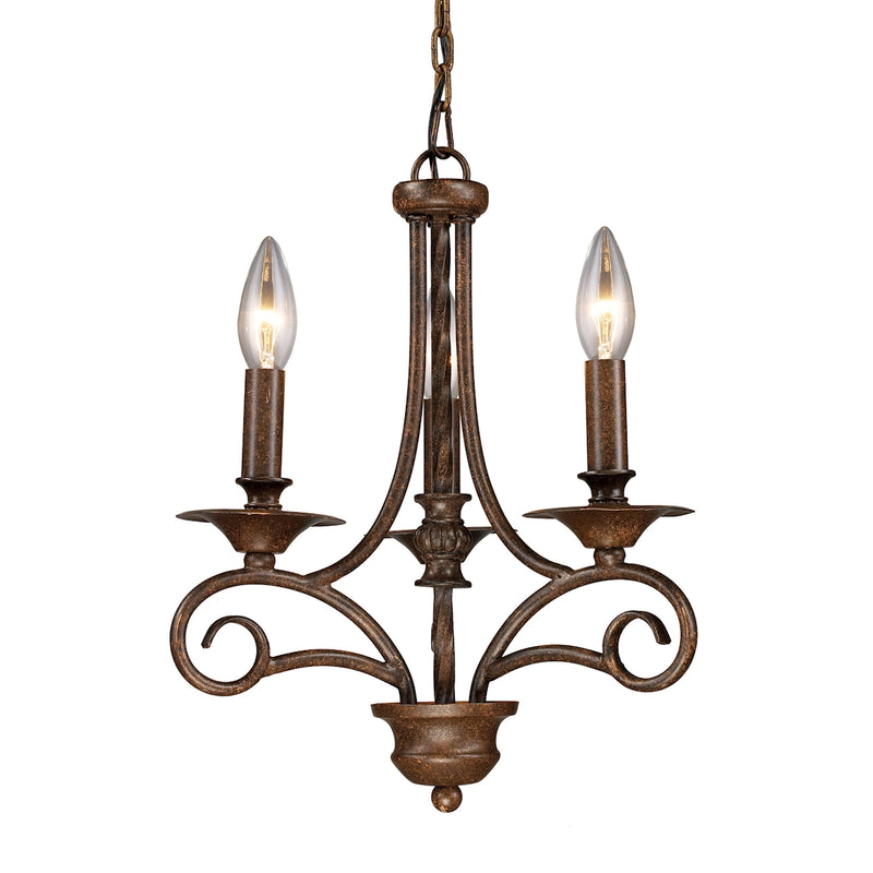 Paravoor 3 Light Chandelier - Antique Bronze