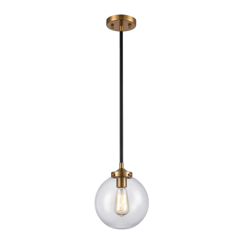 Perrault 1 Light Mini Pendant - Black/Antique Gold -Small