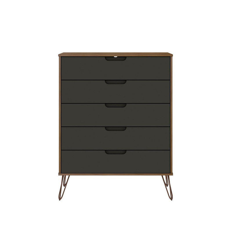 Nuuk 5-Drawer Dresser - Nature/Textured Grey