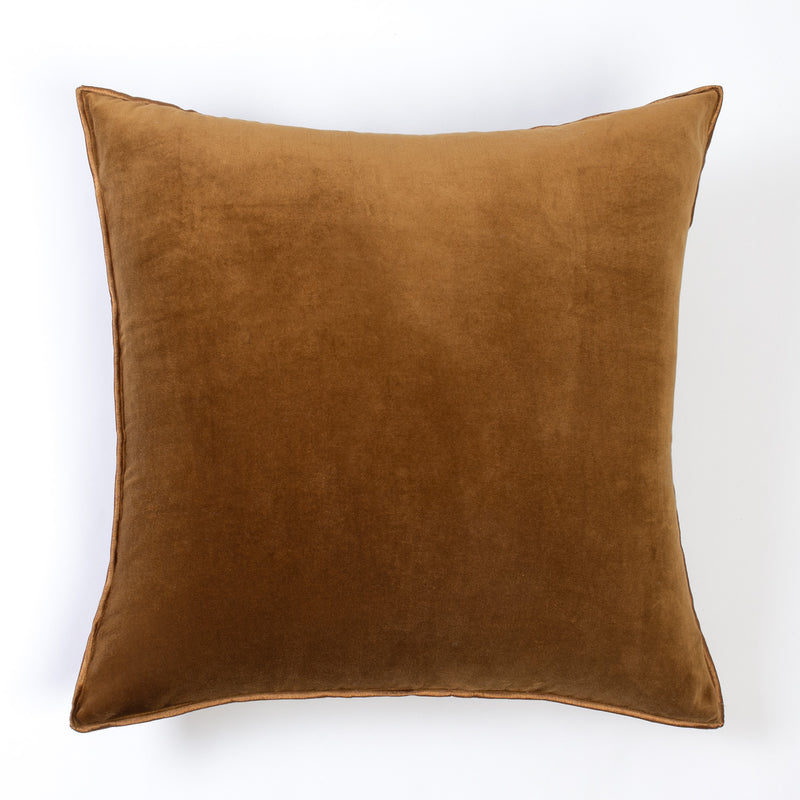 Flawinne Velvet Decorative Cushion - 24 x 24 - Ochre