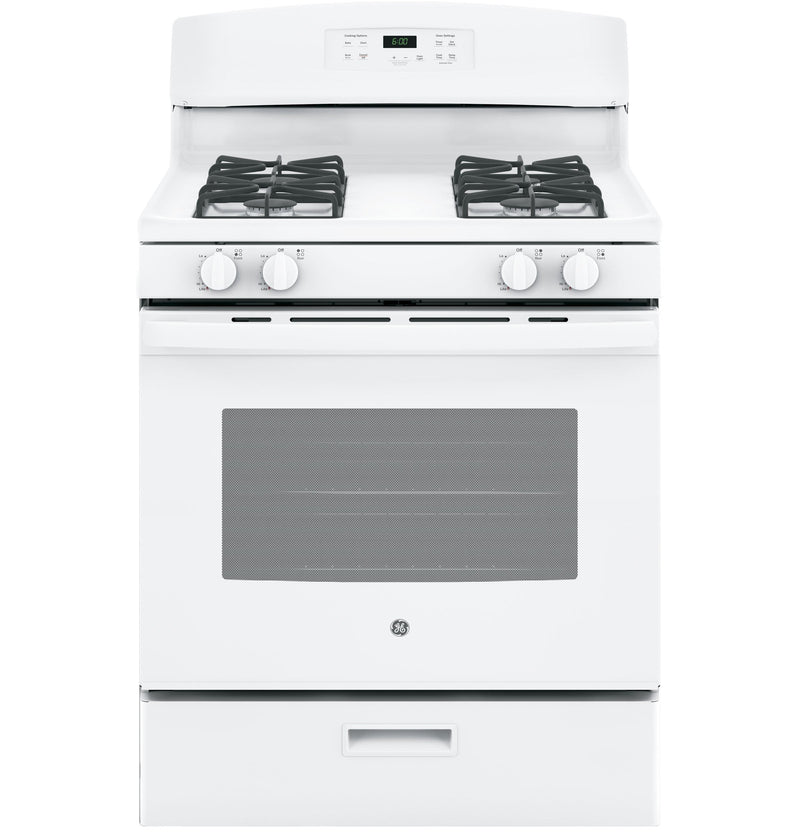 GE White Freestanding Gas Range (5.0 Cu. Ft.) - JCGBS60DEKWW