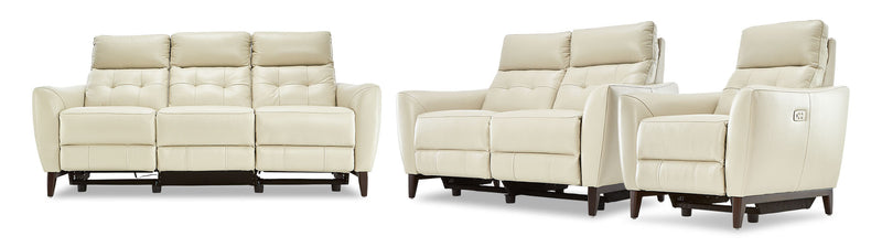 Trico Dual Power Reclining Sofa, Loveseat and Chair Set - Colby Stone