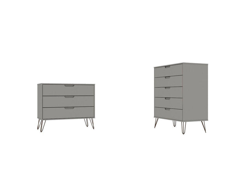 Nuuk 5-Drawer Dresser and 3-Drawer Dresser Set - Off White