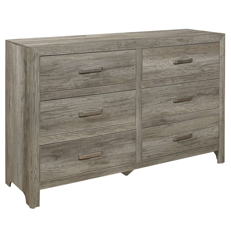 Khalsa 6 Drawer Dresser - Weathered Grey