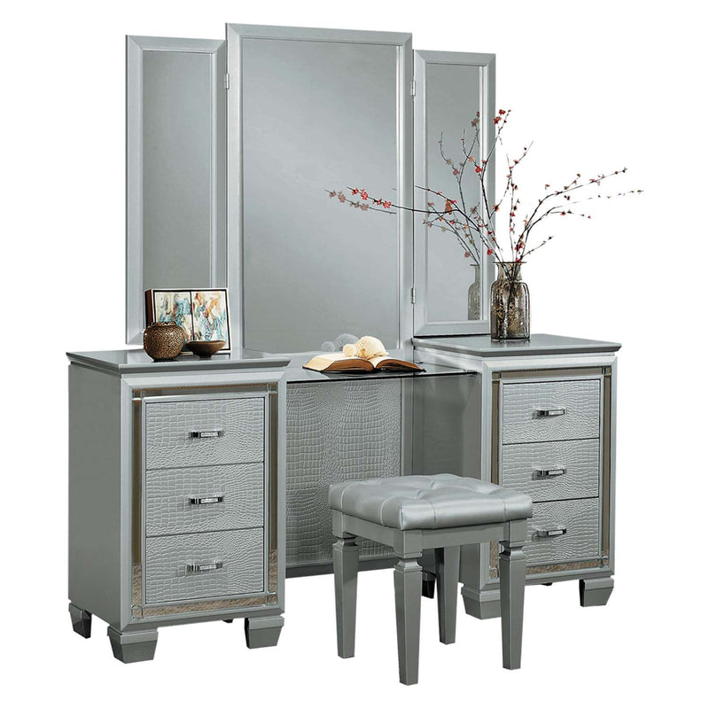 Mayall Vanity Dresser with Mirror - Silver