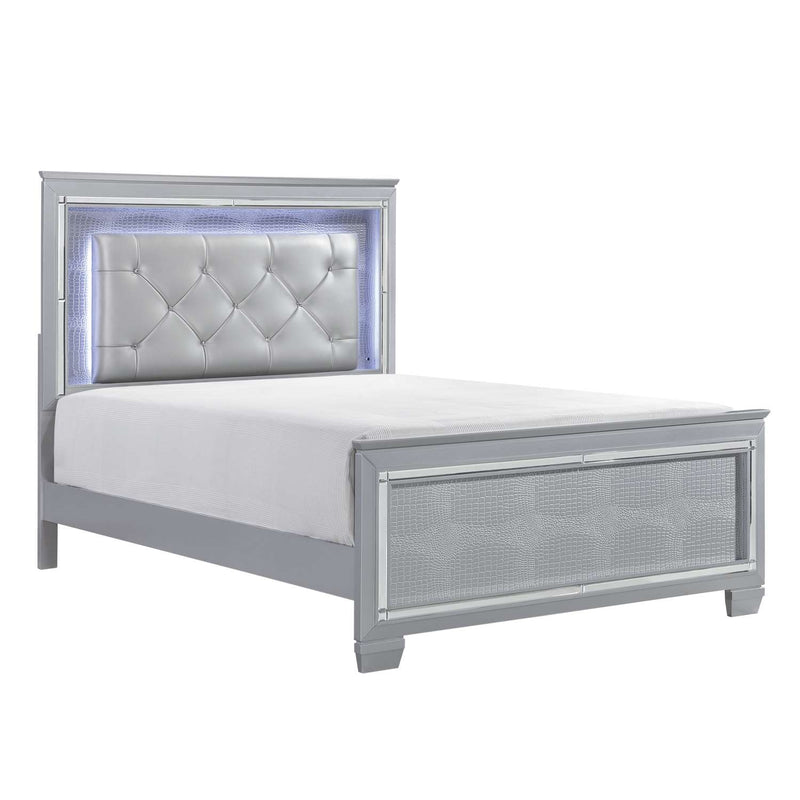 Mayall King Bed with LED Lighting - Silver