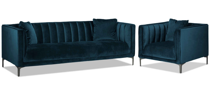 Taylin Sofa and Chair Set - Blue