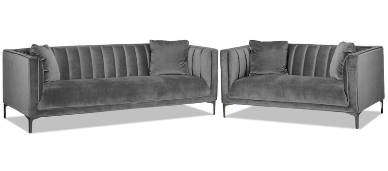 Taylin Sofa and Loveseat Set - Light Grey