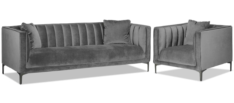 Taylin Sofa and Chair Set - Light Grey