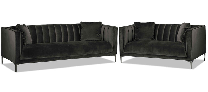 Taylin Sofa and Loveseat Set - Dark Grey