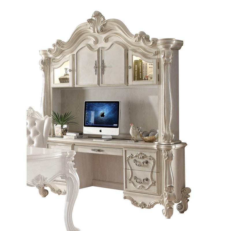 Escalera Computer Desk and Hutch - Bone White