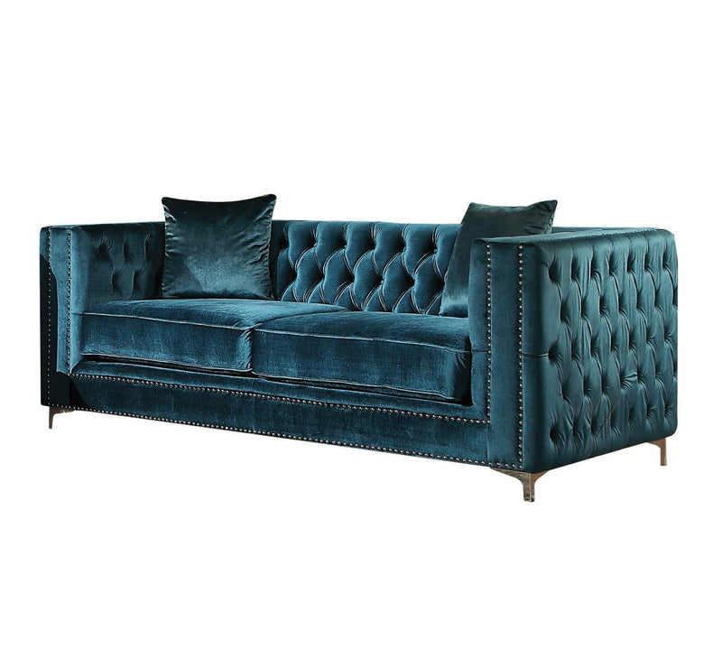 Glamour Velvet Loveseat - Dark Teal