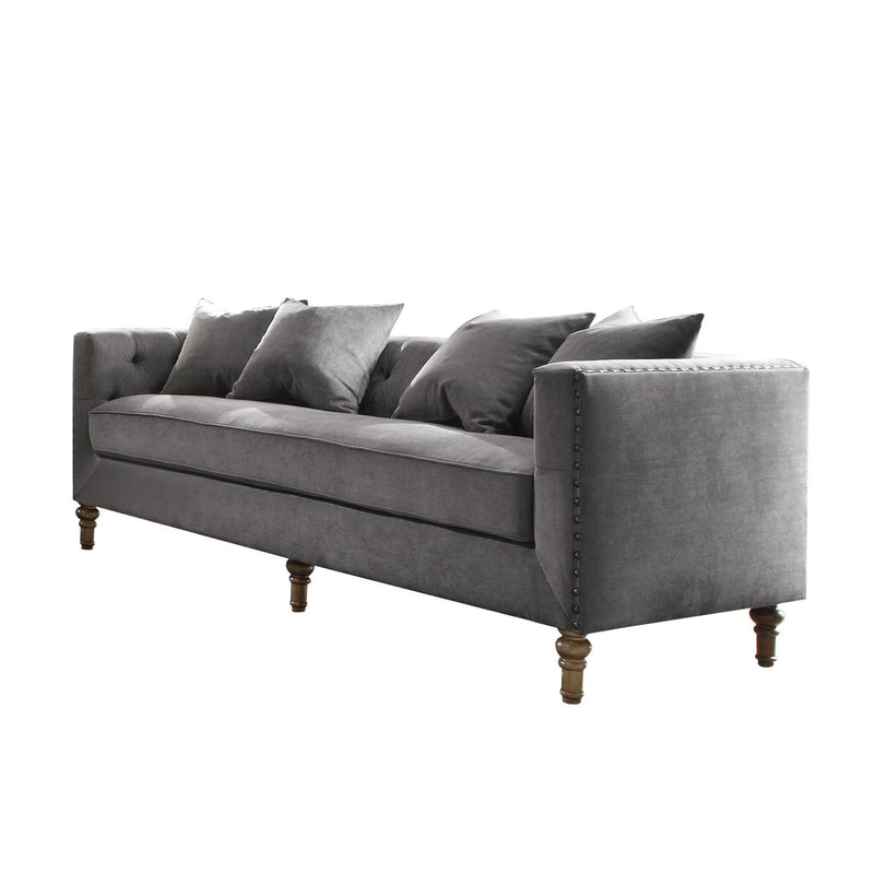 Nihei Velvet Sofa - Grey