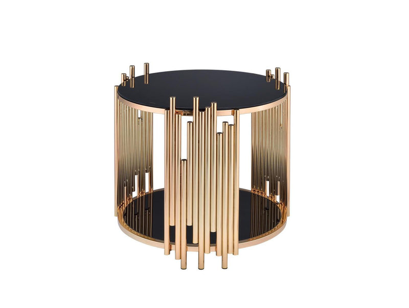 Dais Tempered Glass End Table - Gold