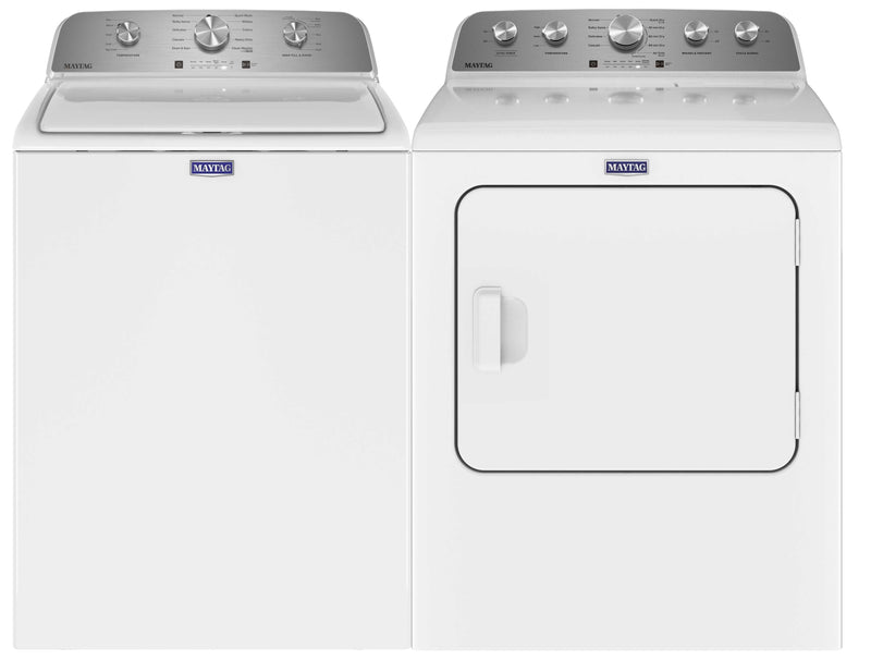 Maytag White Top-Load Washer (5.2 cu. ft.) & Electric Dryer with Extra Power (7.0 cu. ft.) - MVW4505MW/YMED5030MW