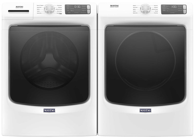 Maytag White Front-Load Washer (5.2 cu. ft.) & Electric Dryer (7.3 cu. ft.) - MHW5630HW/YMED5630HW