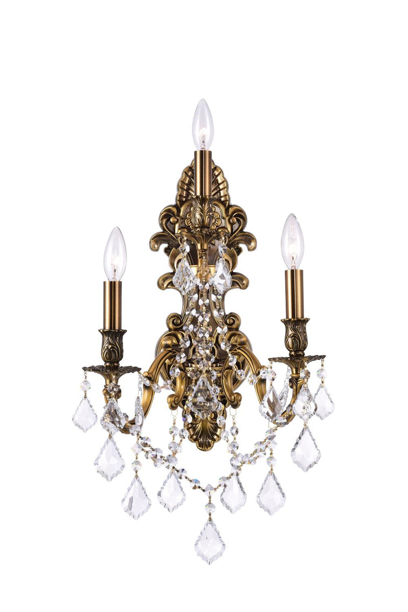Brass 3 Light Wall Sconce - French Gold